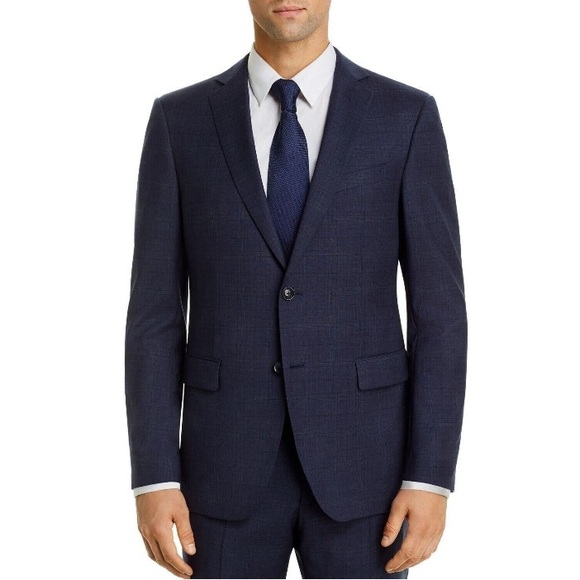 John Varvatos Navy Bleecker Slim Fit Suit Jacket Sport Coat Blazer Pants Plaid - Picture 1 of 15